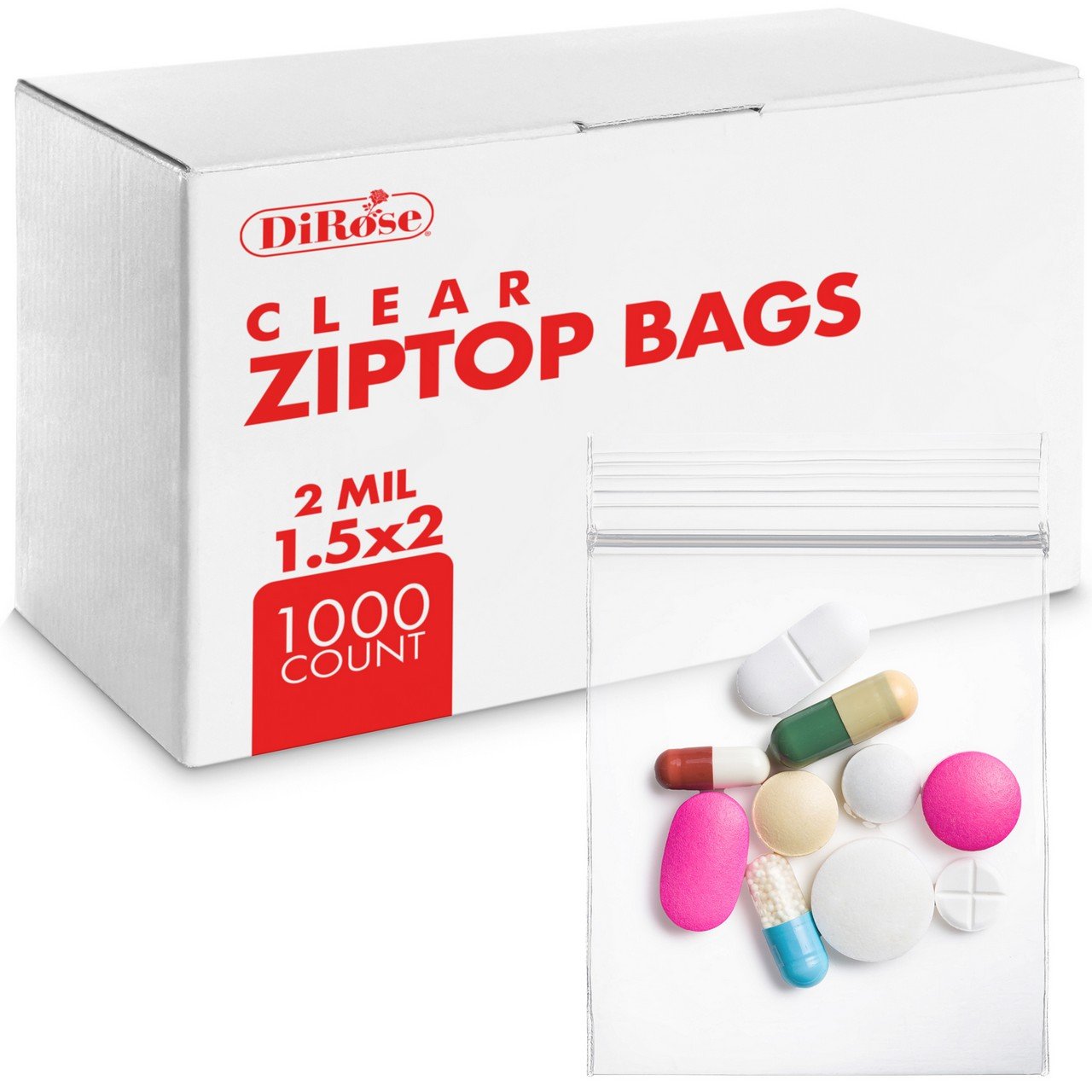 1.5×2, 2 Mil Clear Reclosable Poly Bags