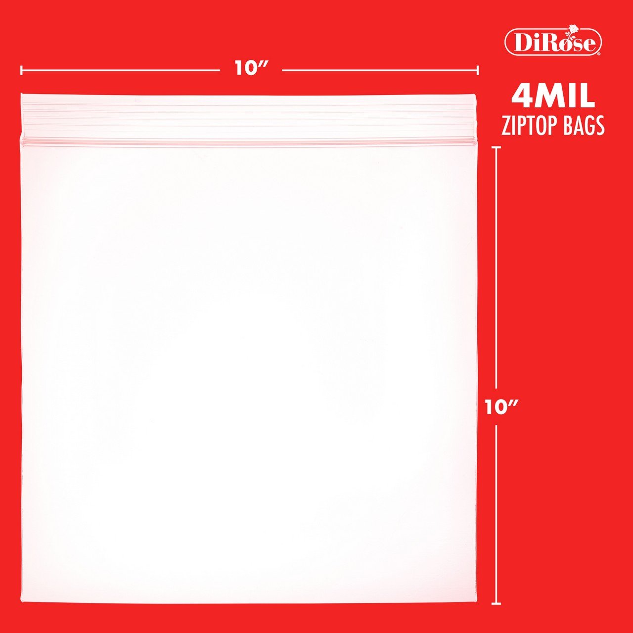 10×10, 4 Mil Clear Reclosable Poly Bags
