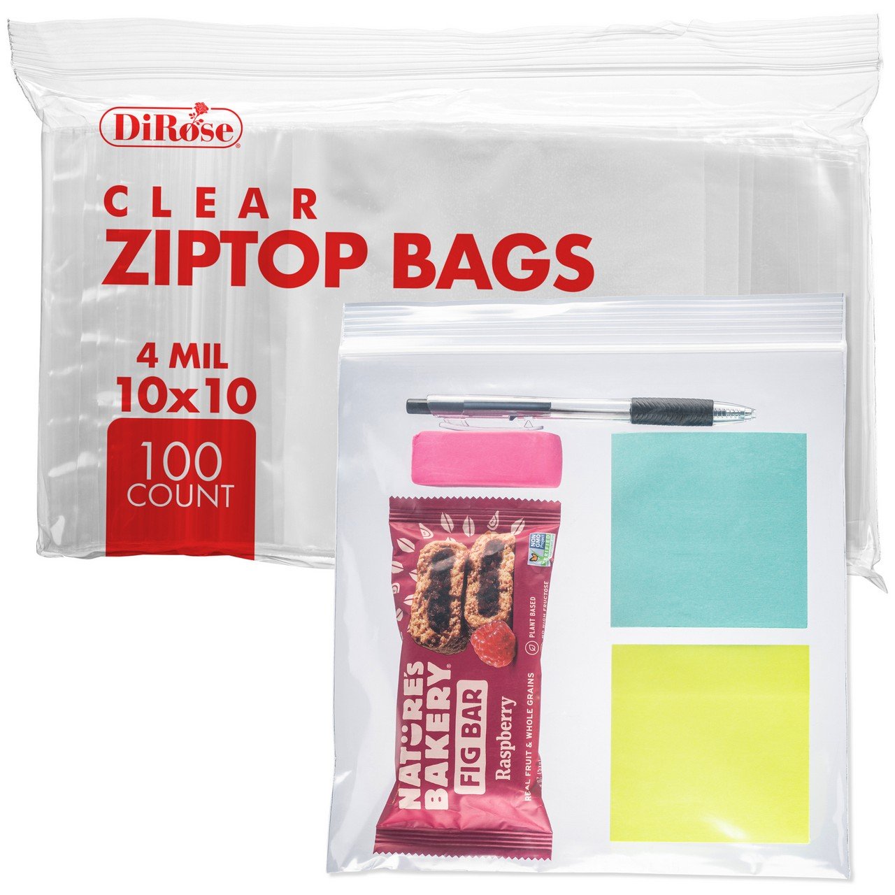 10×10, 4 Mil Clear Reclosable Poly Bags
