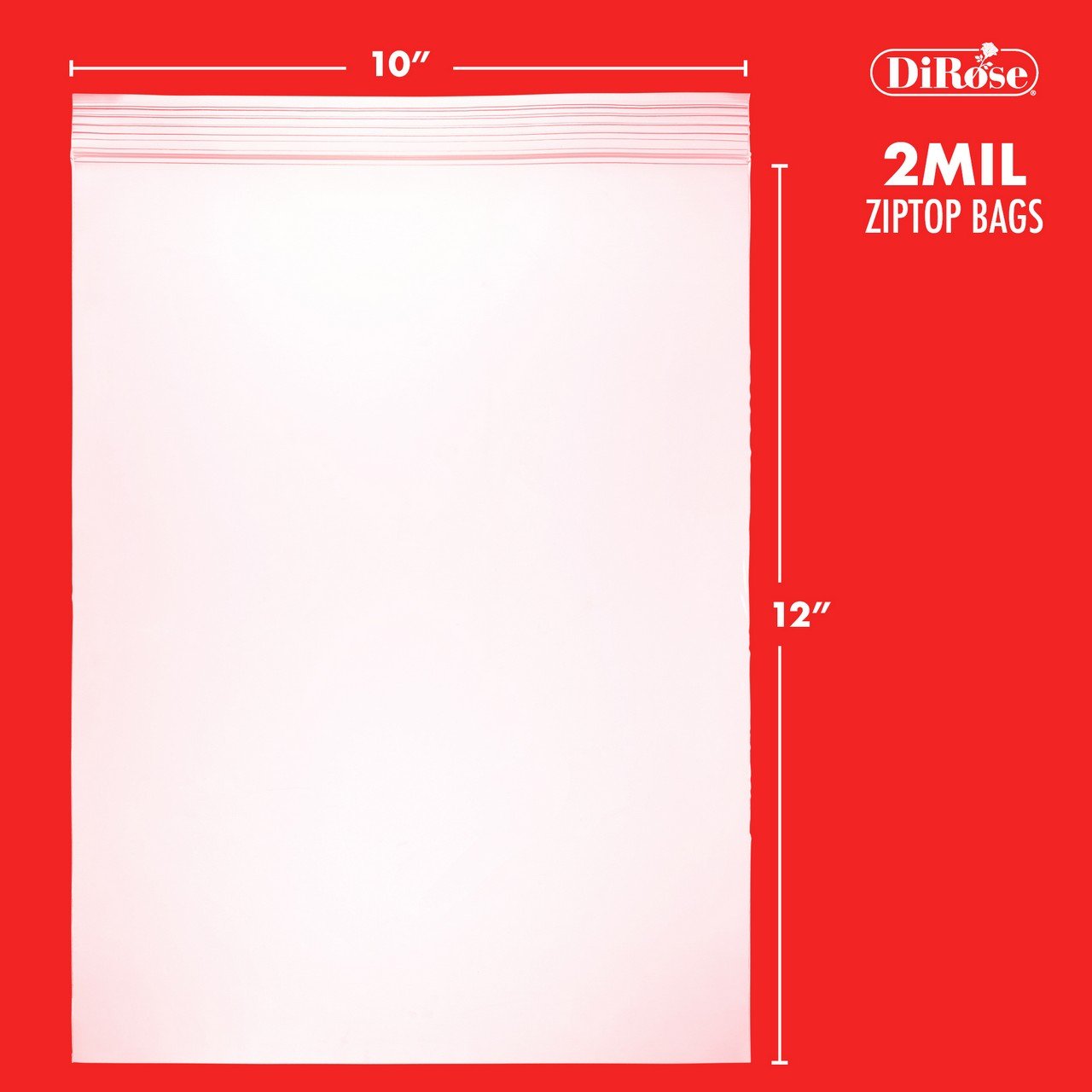 10×12, 2 Mil Clear Reclosable Poly Bags