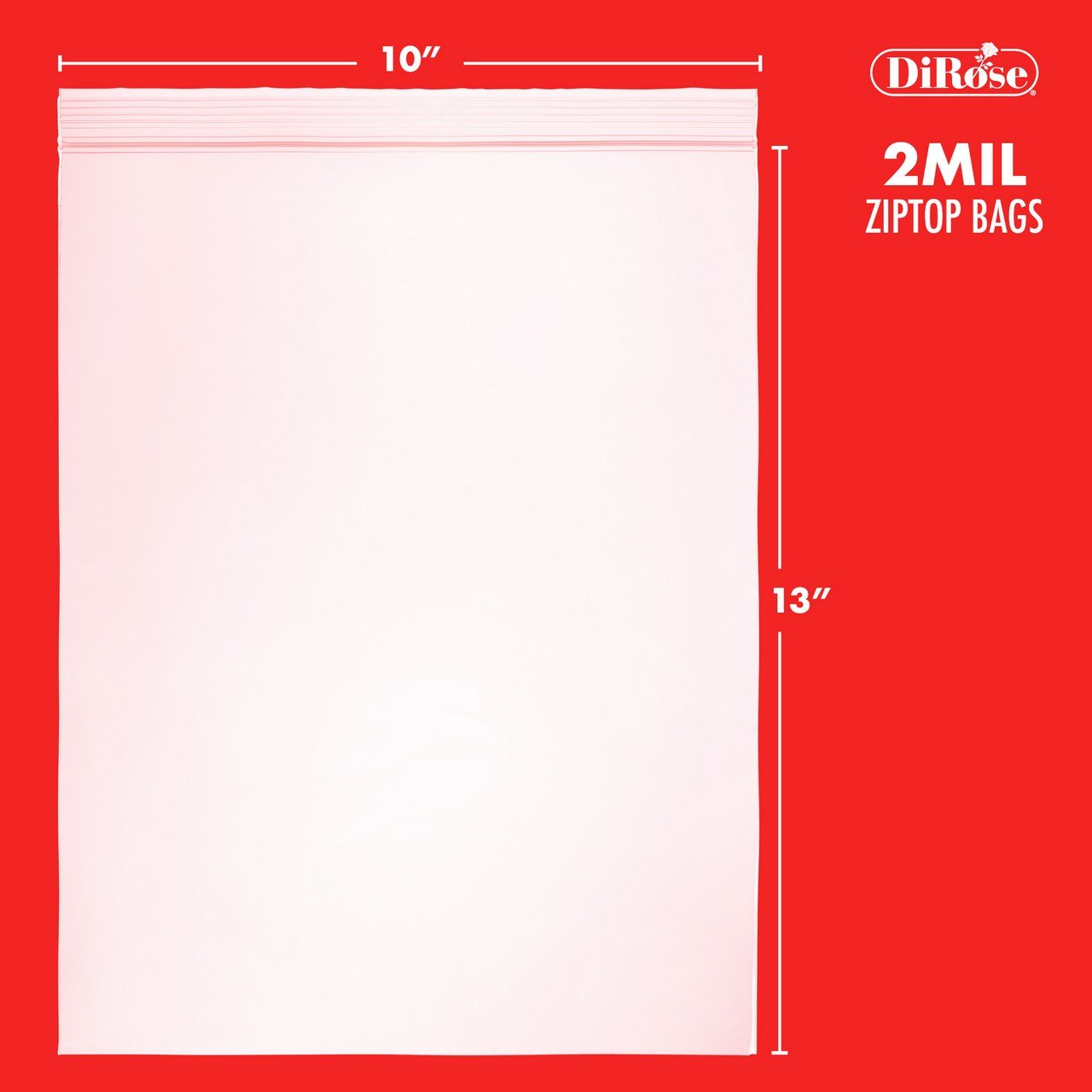 10×13, 2 Mil Clear Reclosable Poly Bags
