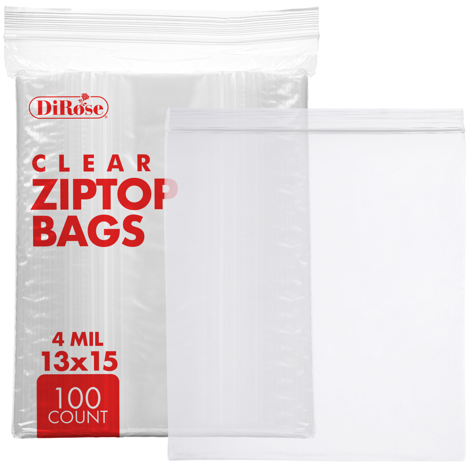 13×15,  2 Mil Clear Reclosable Poly Bags
