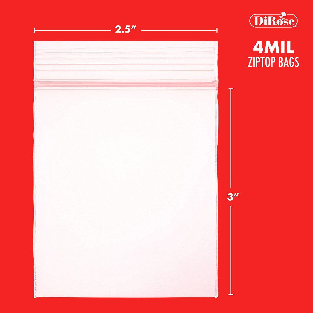 2.5×3, 4 Mil Clear Reclosable Poly Bags