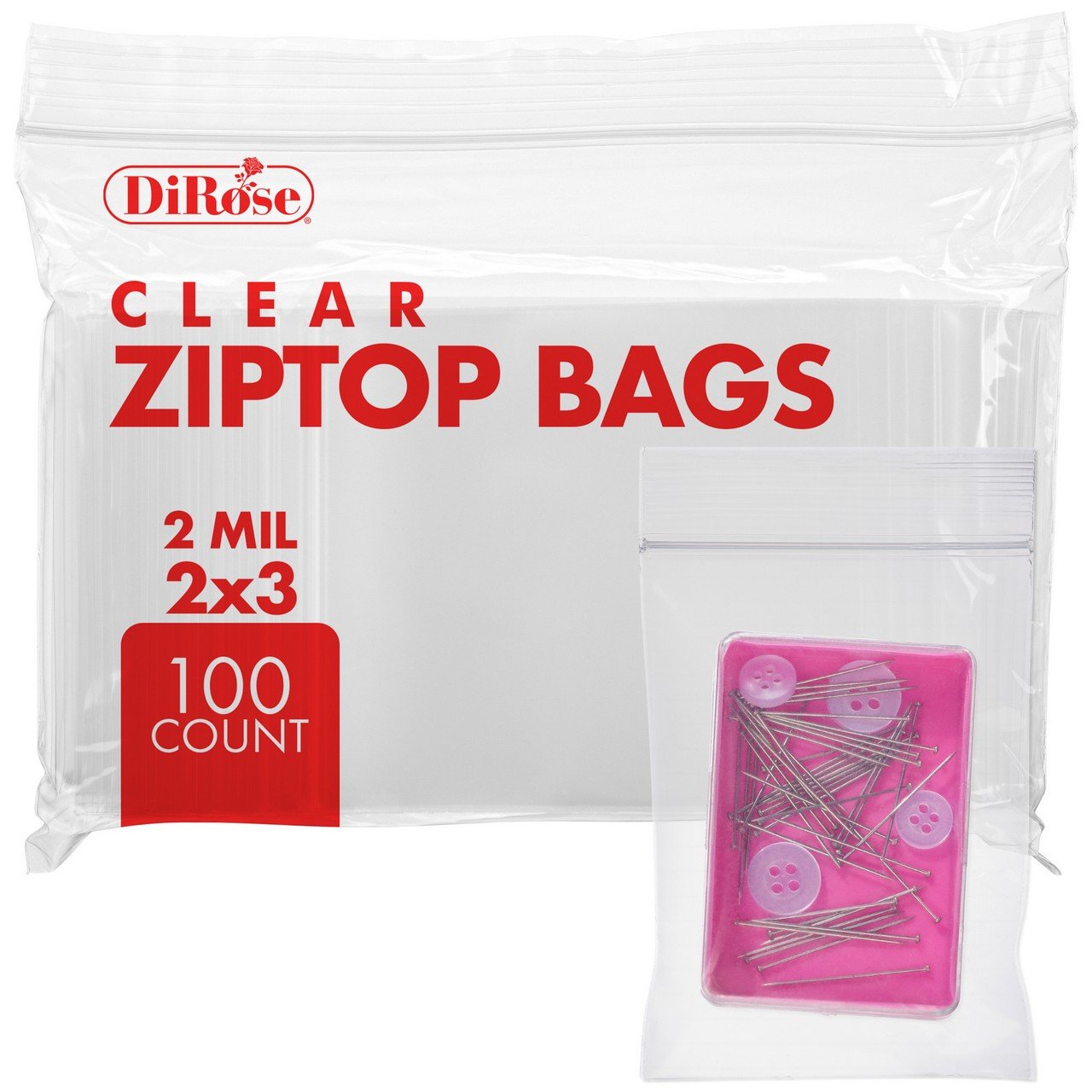 2×3, 2 Mil Clear Reclosable Poly Bags