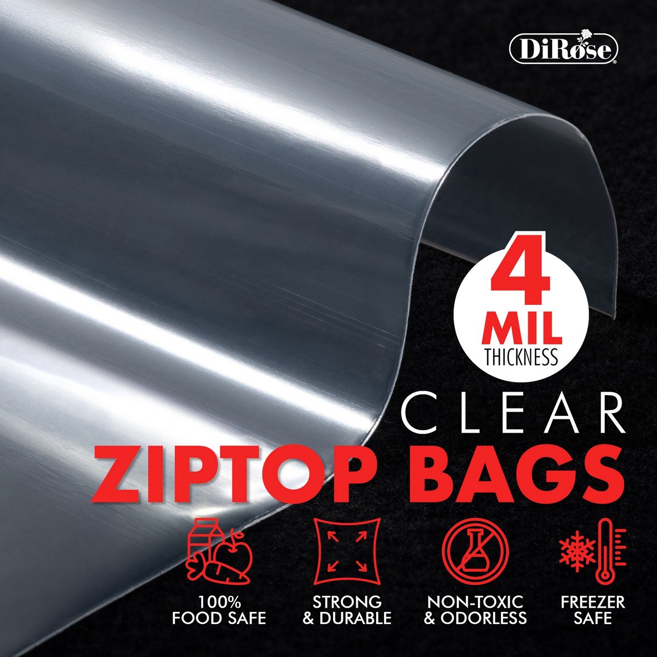3×4, 4 Mil Clear Reclosable Poly Bags