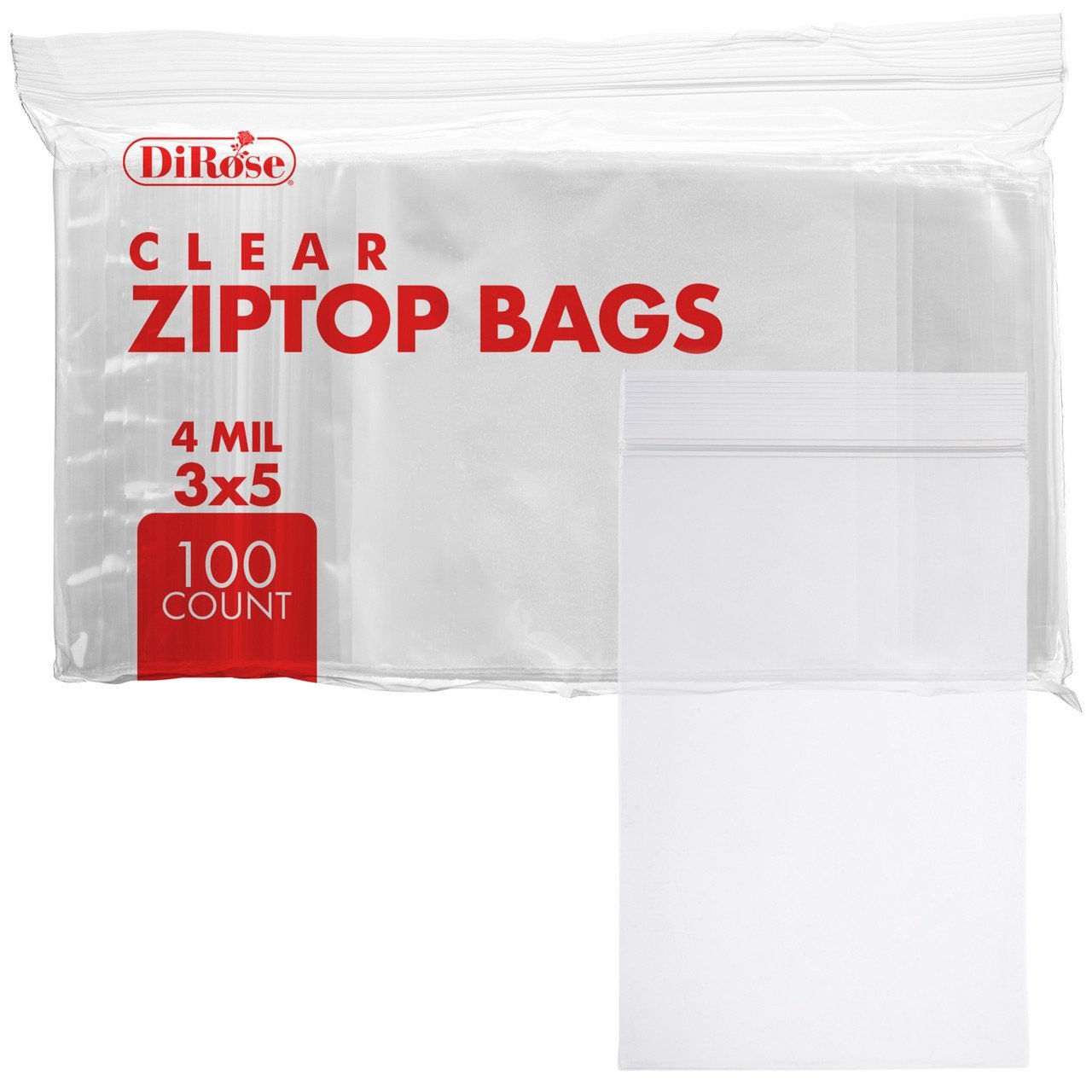 3×5, 4 Mil Clear Reclosable Poly Bags