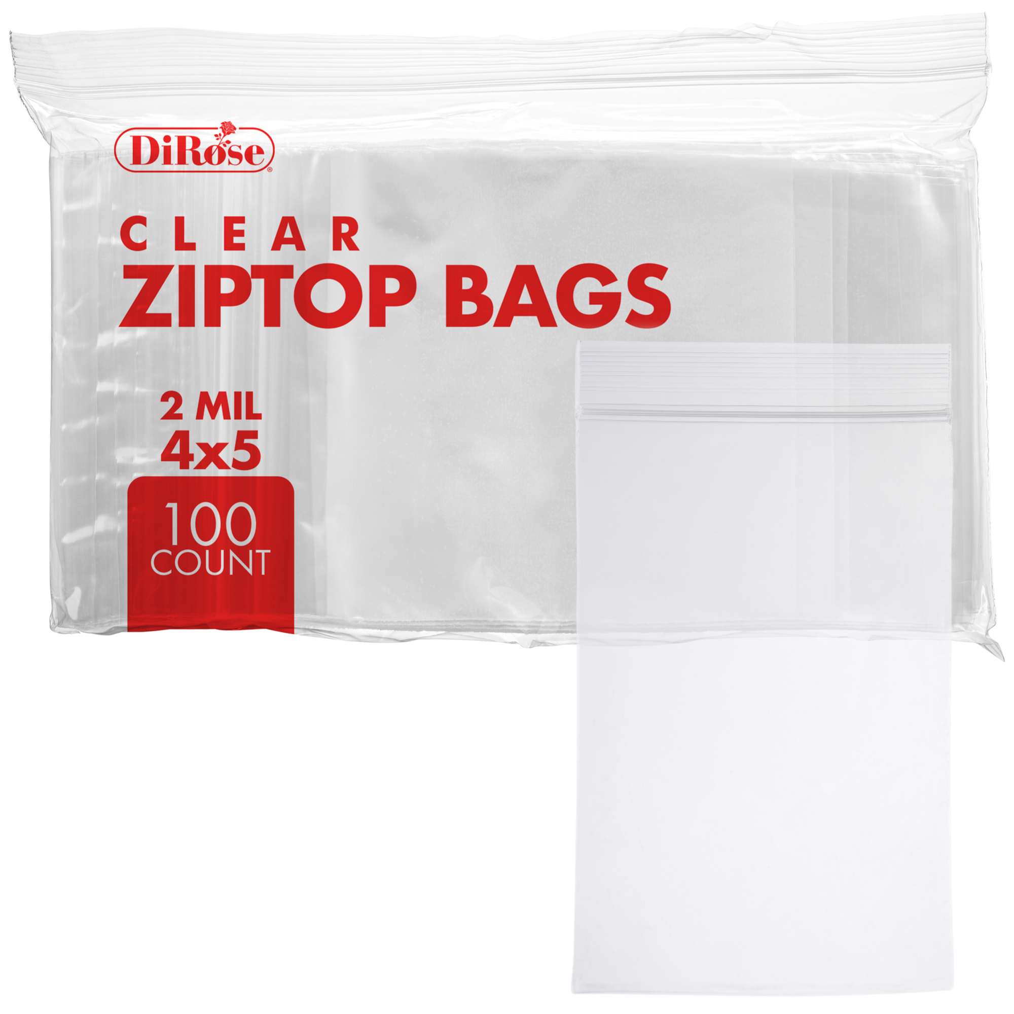 4×5, 2 Mil Clear Reclosable Poly Bags