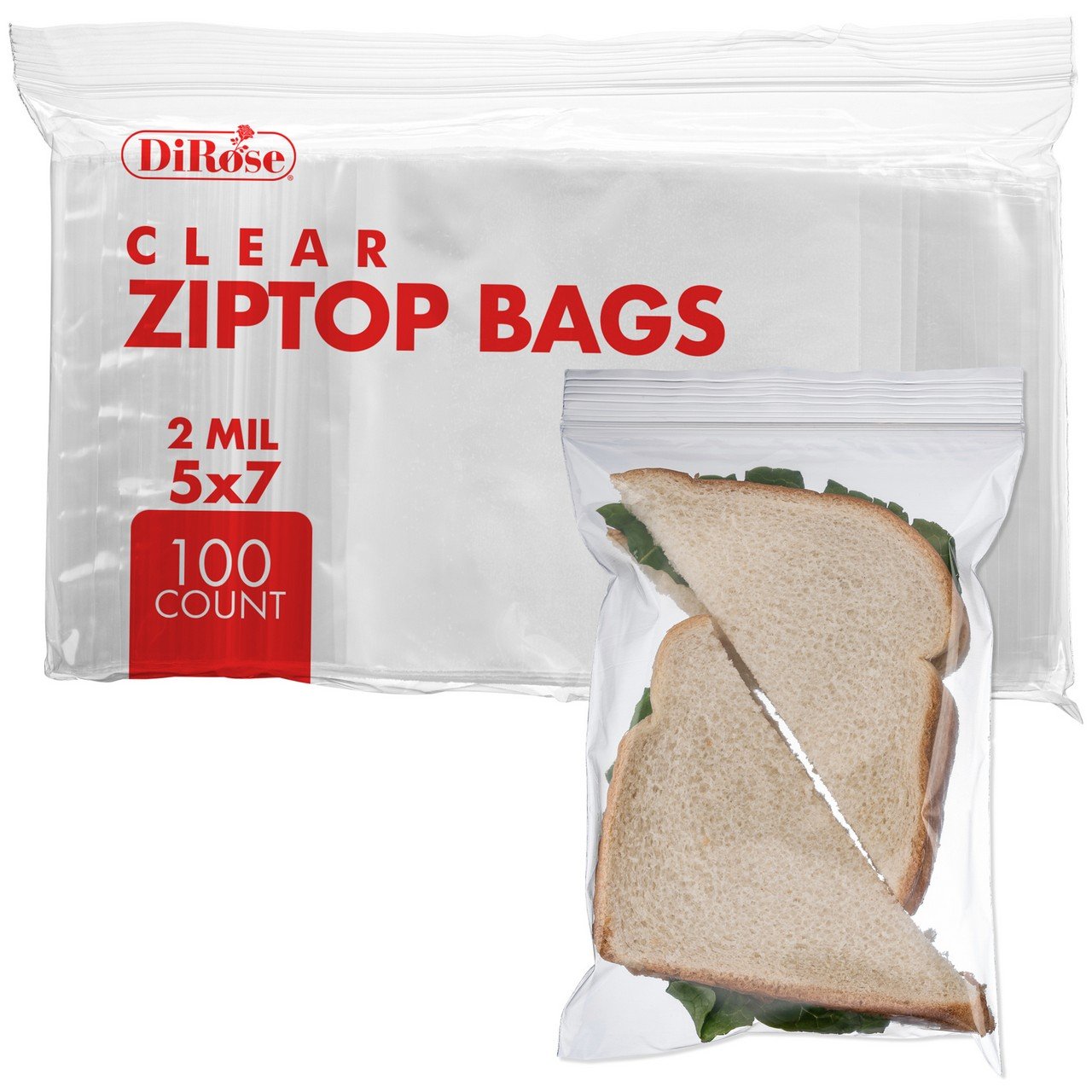 5×7, 2 Mil Clear Reclosable Poly Bags
