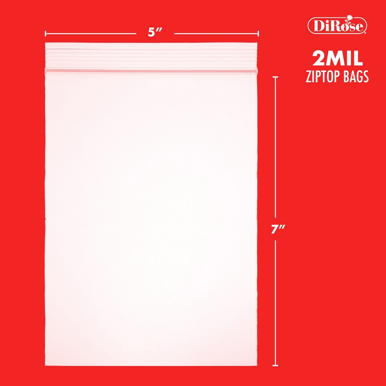 5×7, 2 Mil Clear Reclosable Poly Bags