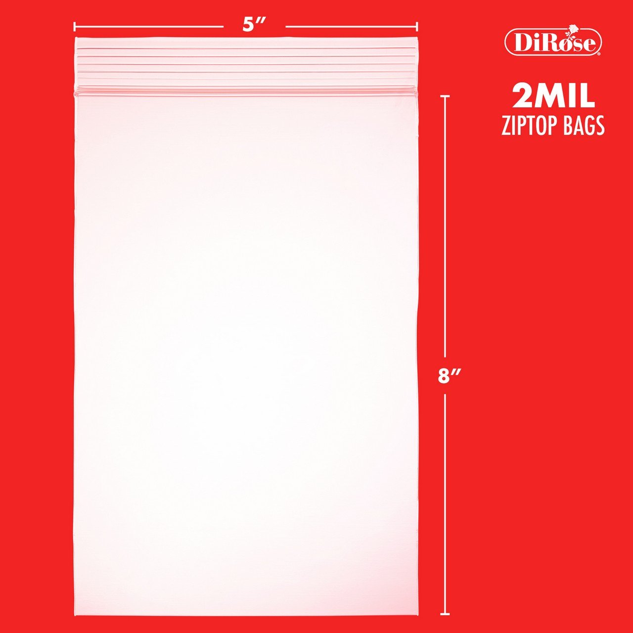 5×8, 2 Mil Clear Reclosable Poly Bags