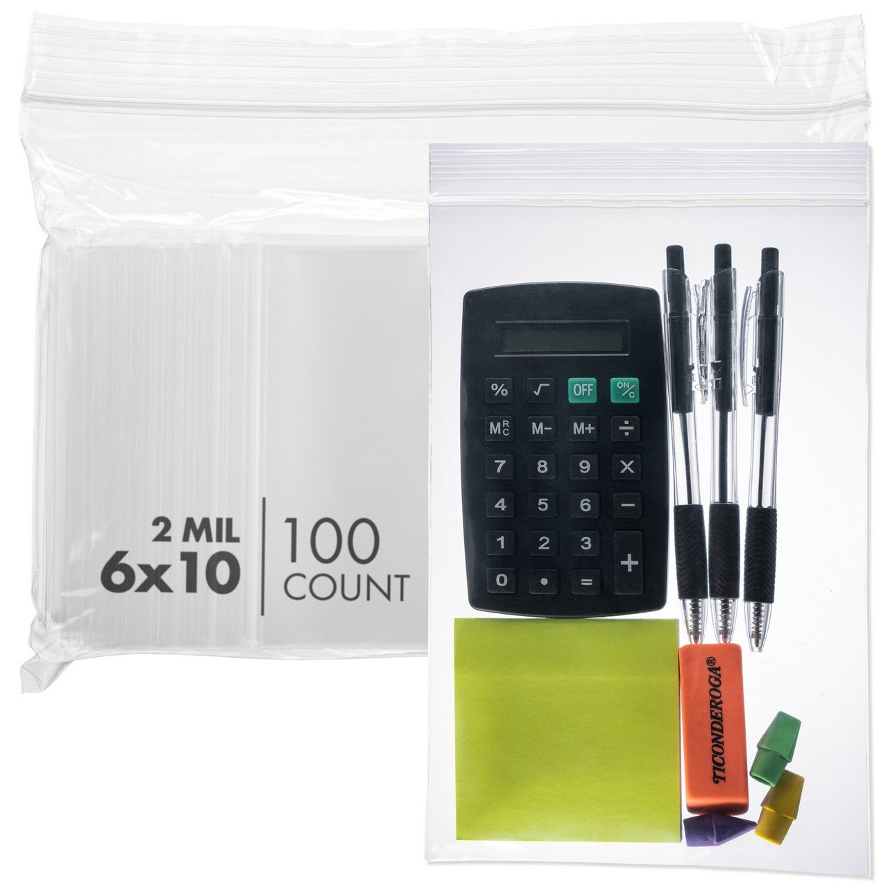 6×10, 2 Mil Clear Reclosable Poly Bags