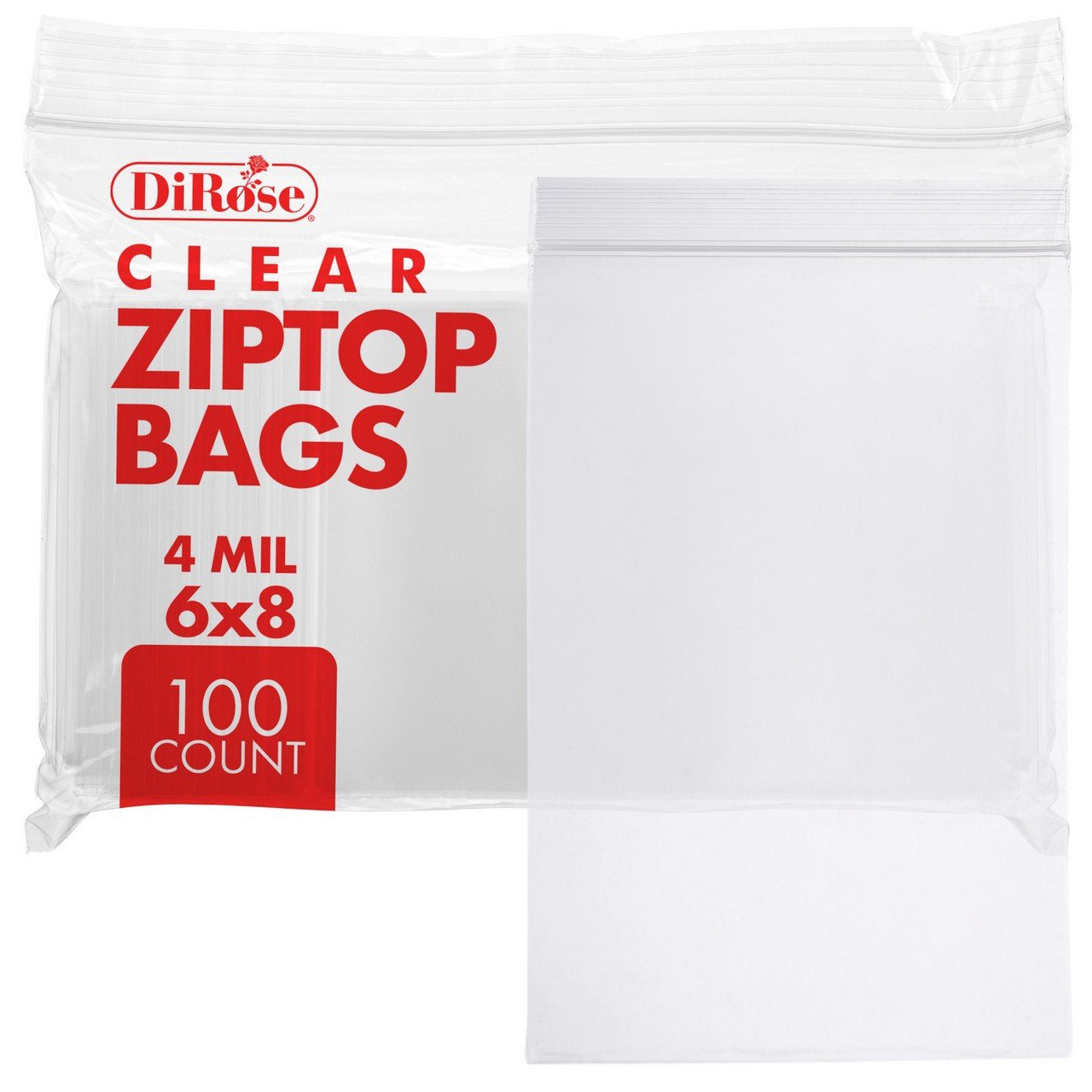 6×8, 4 Mil Clear Reclosable Poly Bags
