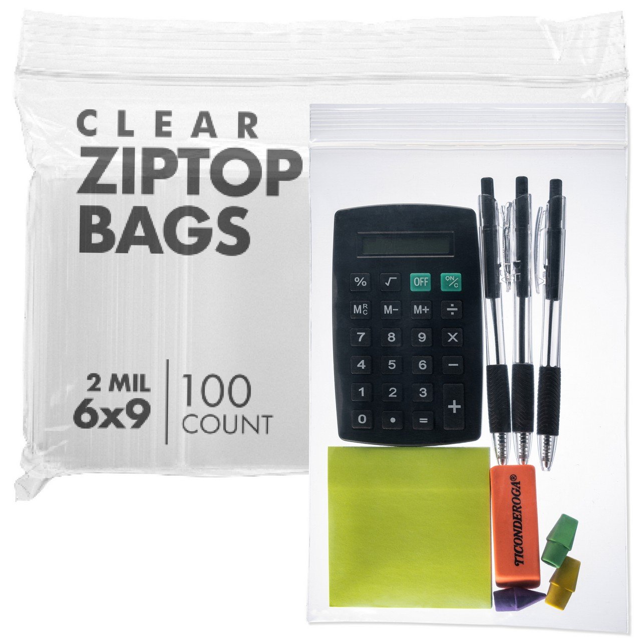 6×9, 2 Mil Clear Reclosable Poly Bags