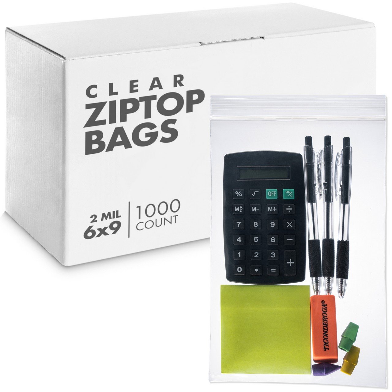 6×9, 2 Mil Clear Reclosable Poly Bags