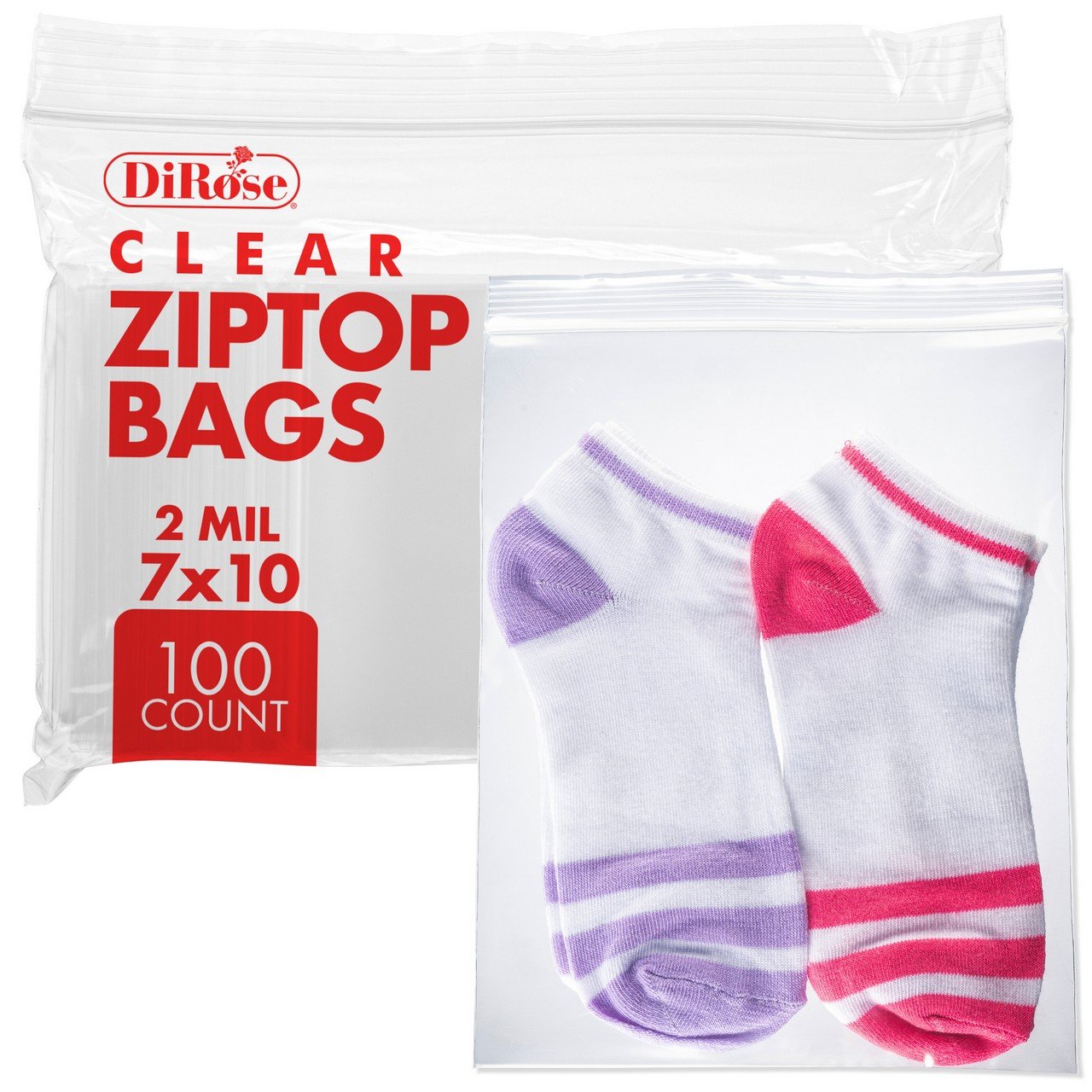 7×10, 2 Mil Clear Reclosable Poly Bags