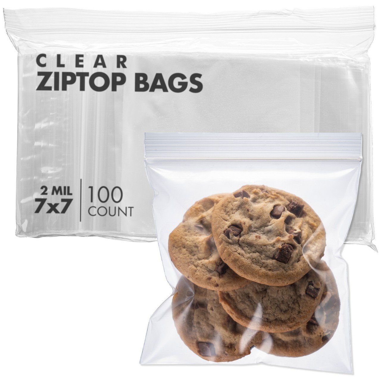 7×7, 2 Mil Clear Reclosable Poly Bags