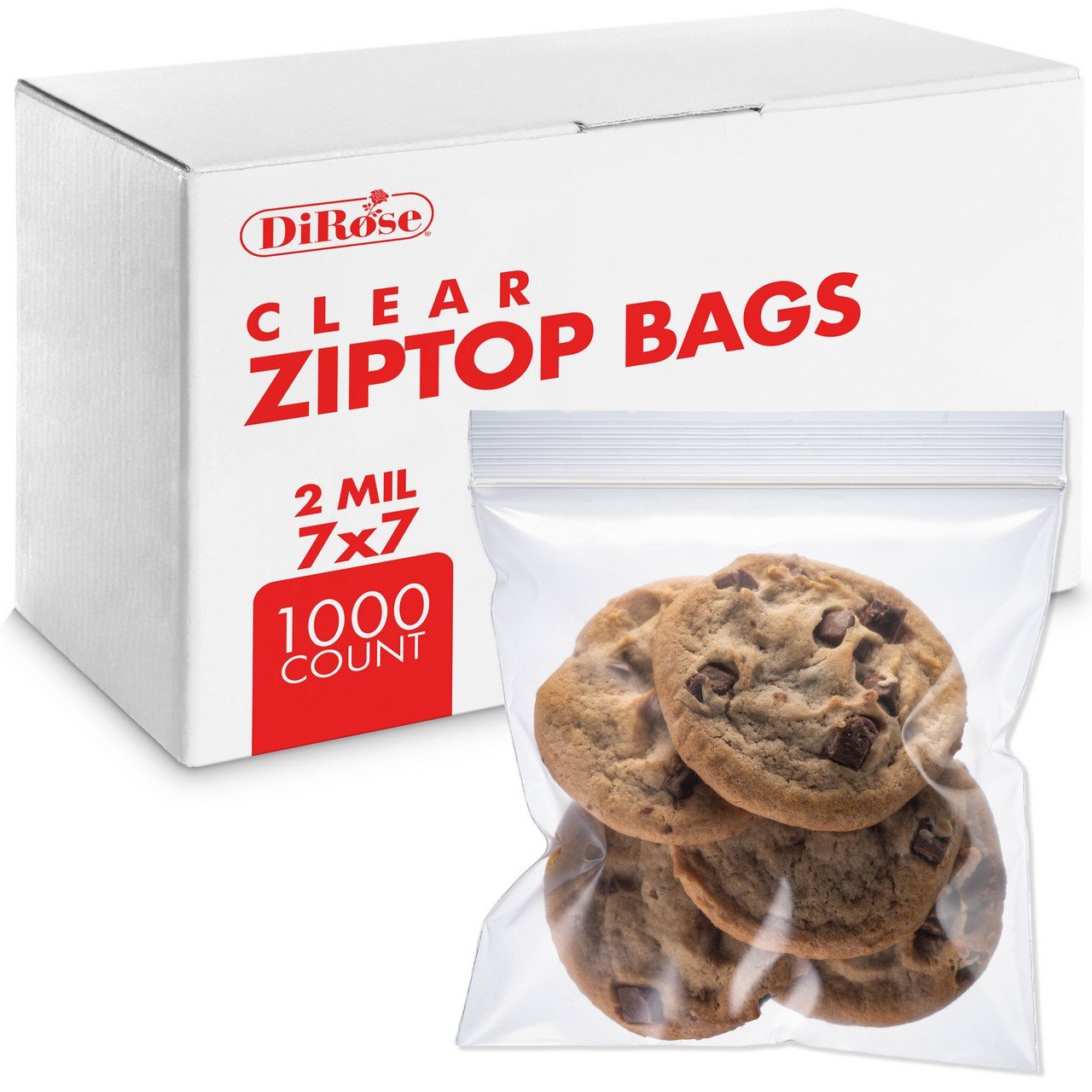 7×7, 2 Mil Clear Reclosable Poly Bags