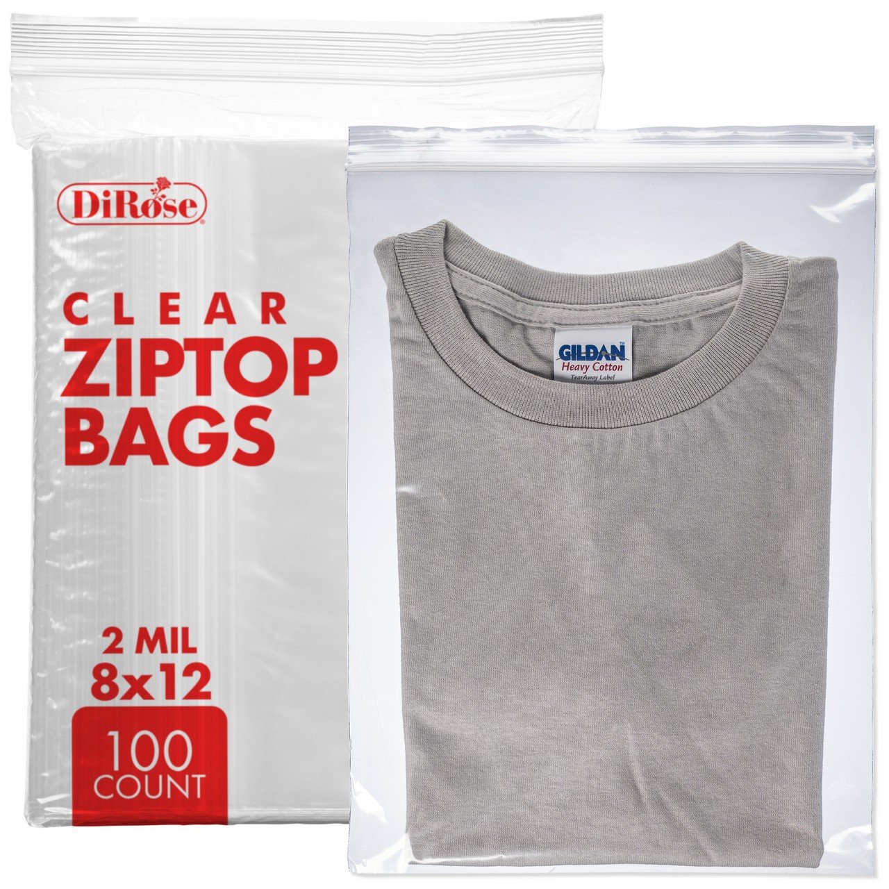8×12, 2 Mil Clear Reclosable Poly Bags