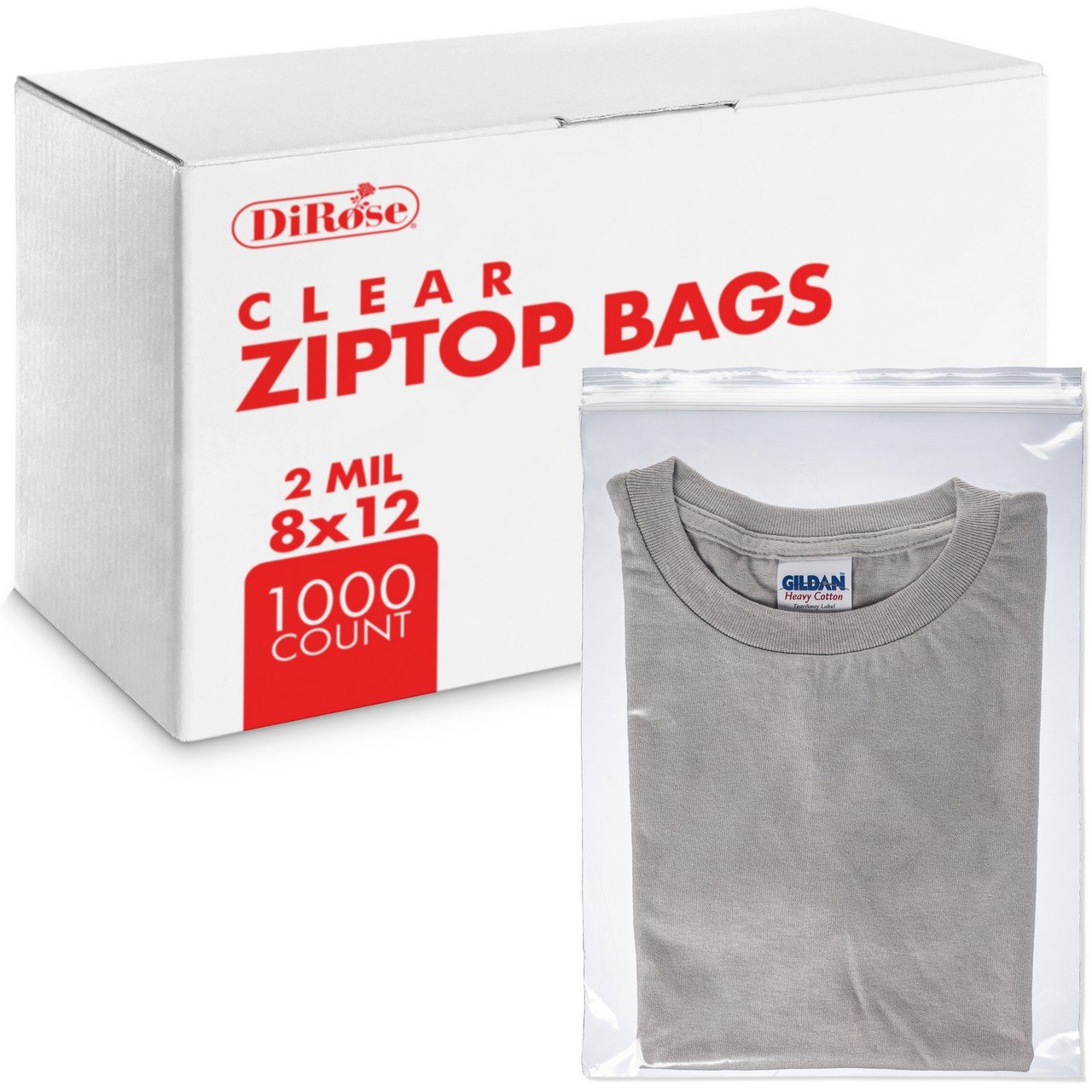 8×12, 2 Mil Clear Reclosable Poly Bags