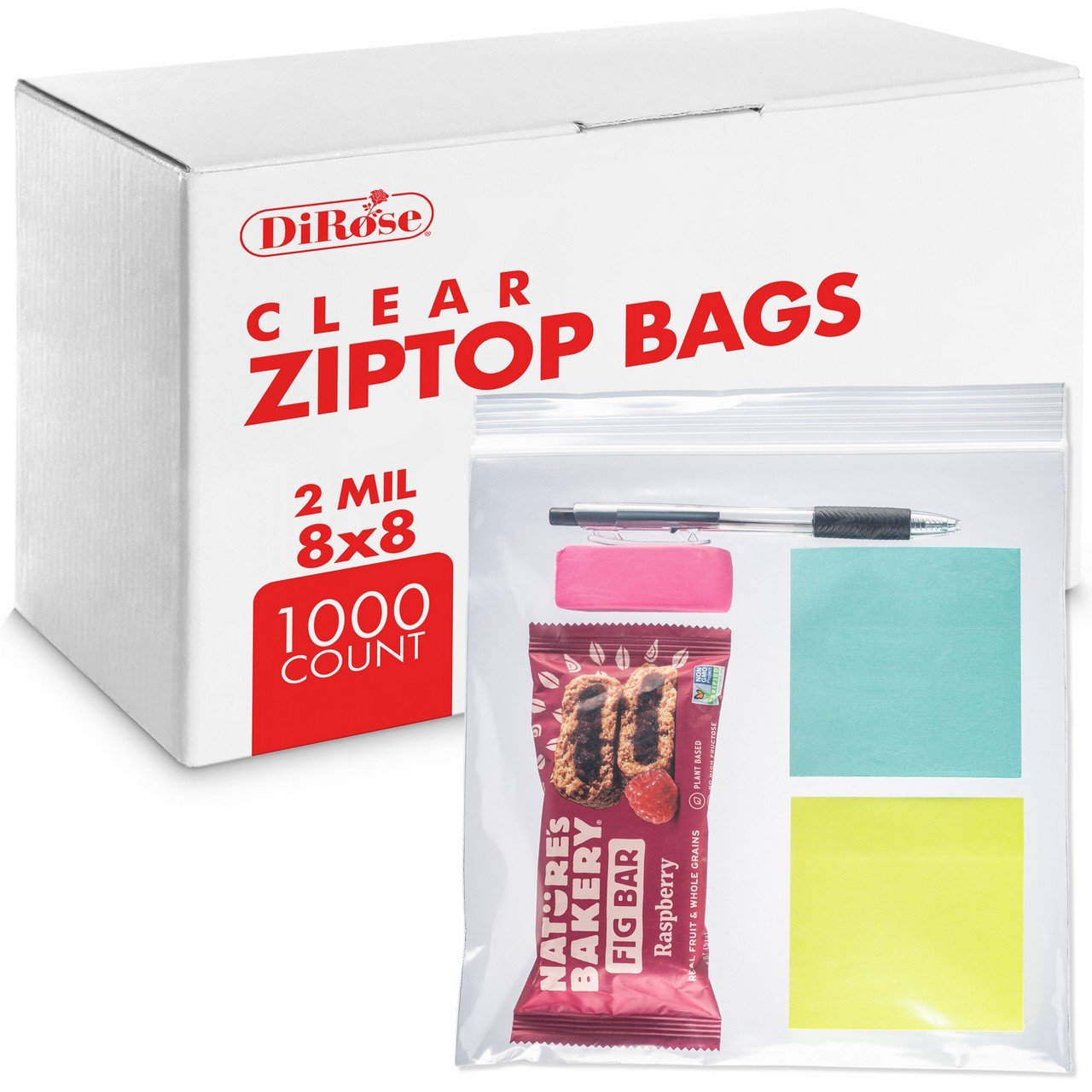 8×8, 2 Mil Clear Reclosable Poly Bags