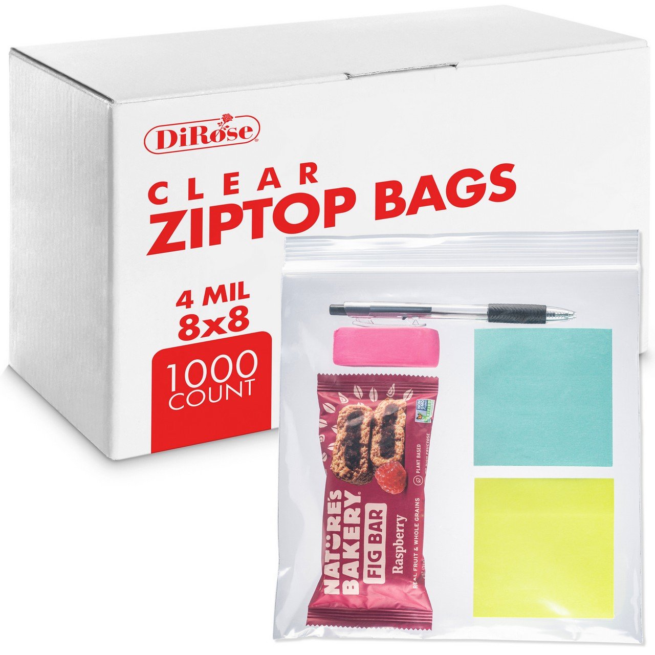 8×8, 4 Mil Clear Reclosable Poly Bags