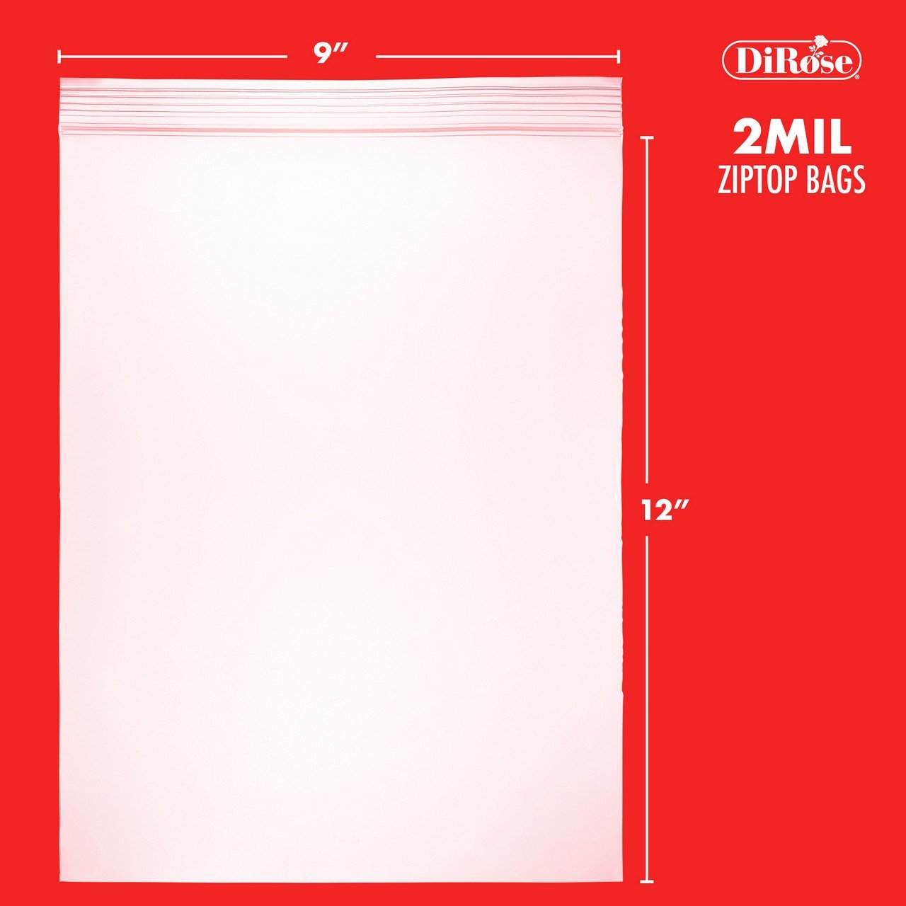 9×12, 2 Mil Clear Reclosable Poly Bags