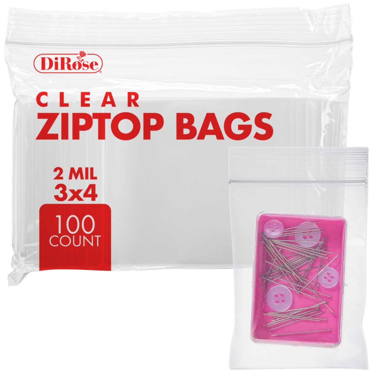 3×4, 2 Mil Clear Reclosable Poly Bags