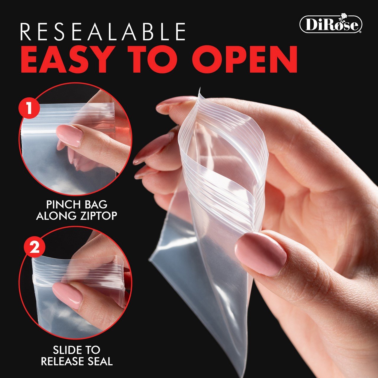 3×4, 2 Mil Clear Reclosable Poly Bags