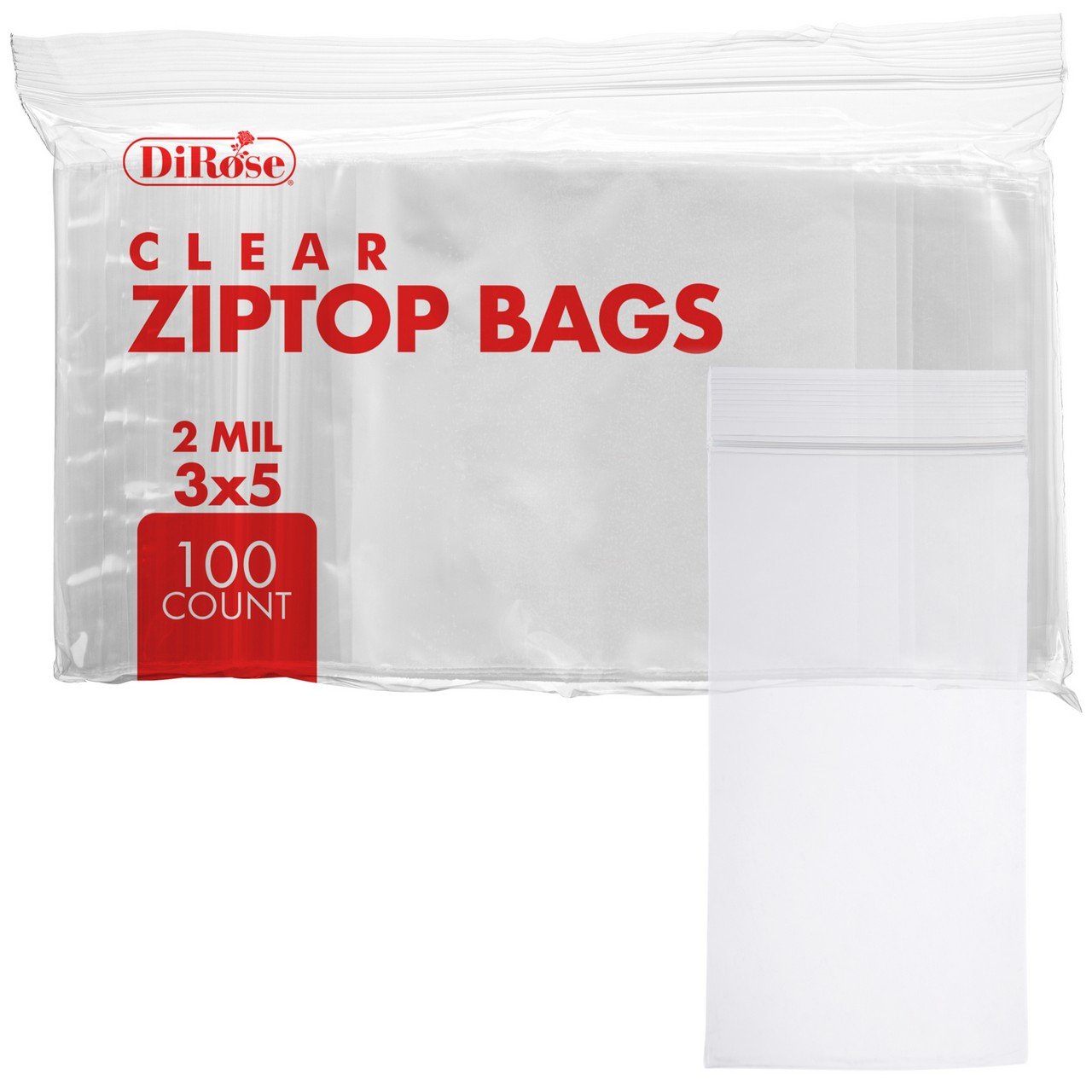 3×5, 2 Mil Clear Reclosable Poly Bags