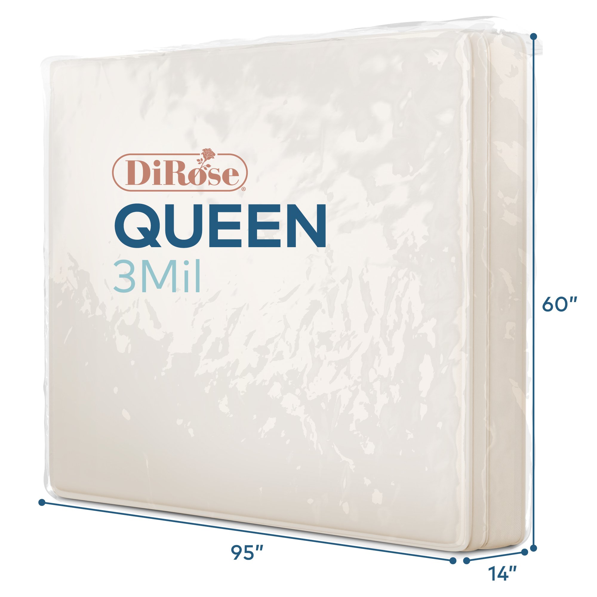 Mattress Storage Bag – Queen Size 3.0 mil Thick Plastic – Moving Cover, Transport, Disposal by DiRose 10 Count