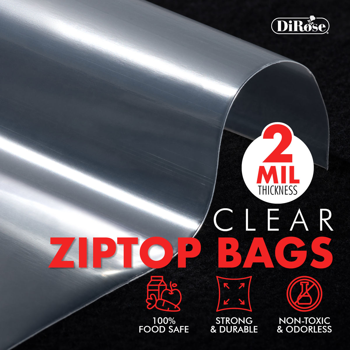 1×1, 2 Mil Clear Reclosable Poly Bags - 5