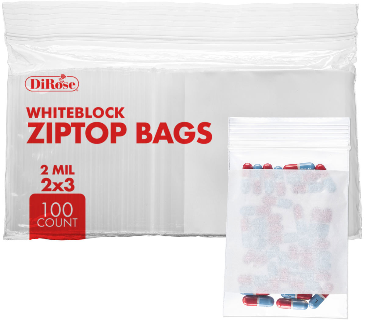 2×3, 2 Mil Reclosable Poly Bags with White Block For Writing - 11