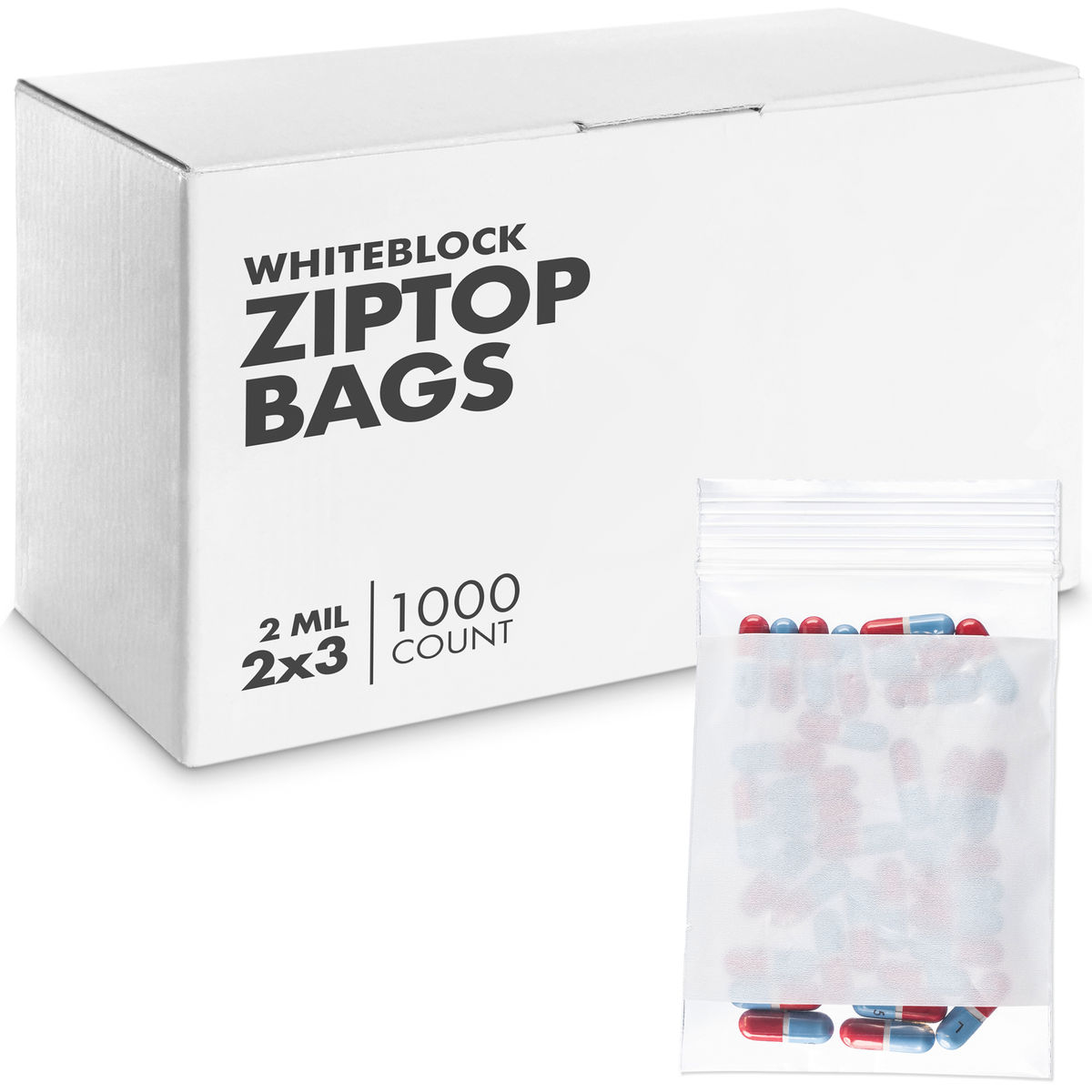 2×3, 2 Mil Reclosable Poly Bags with White Block For Writing - 7