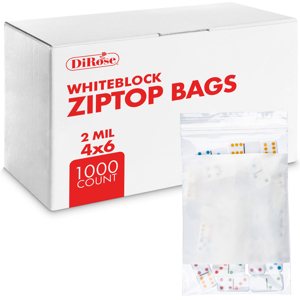 4×6, 2 Mil Reclosable Poly Bags with White Block For Writing - 1