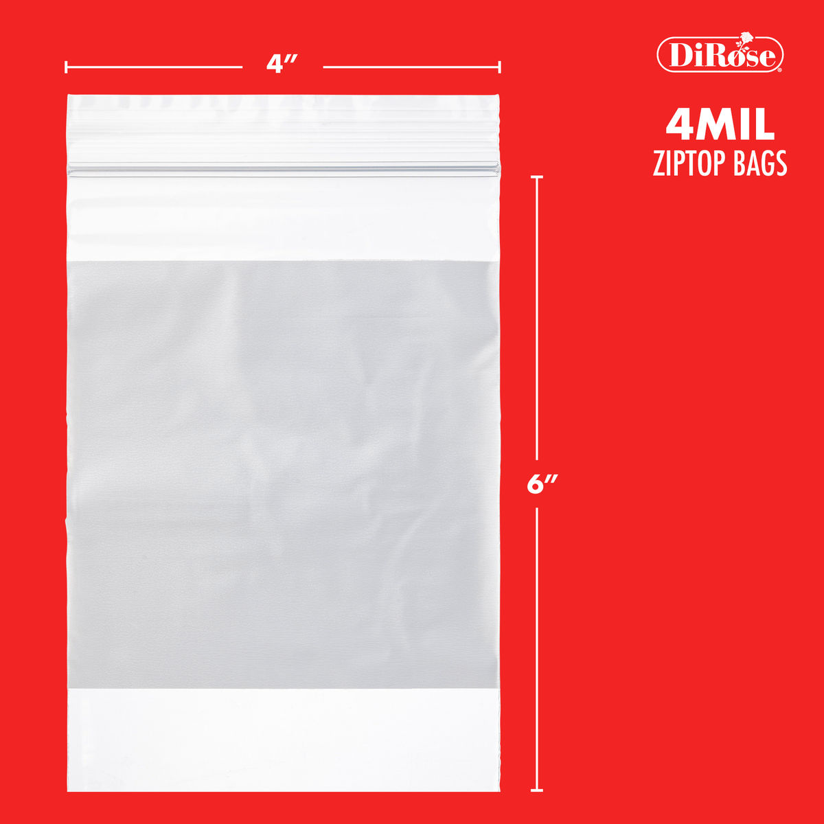 4×6, 4 Mil Reclosable Poly Bags with White Block For Writing - 2