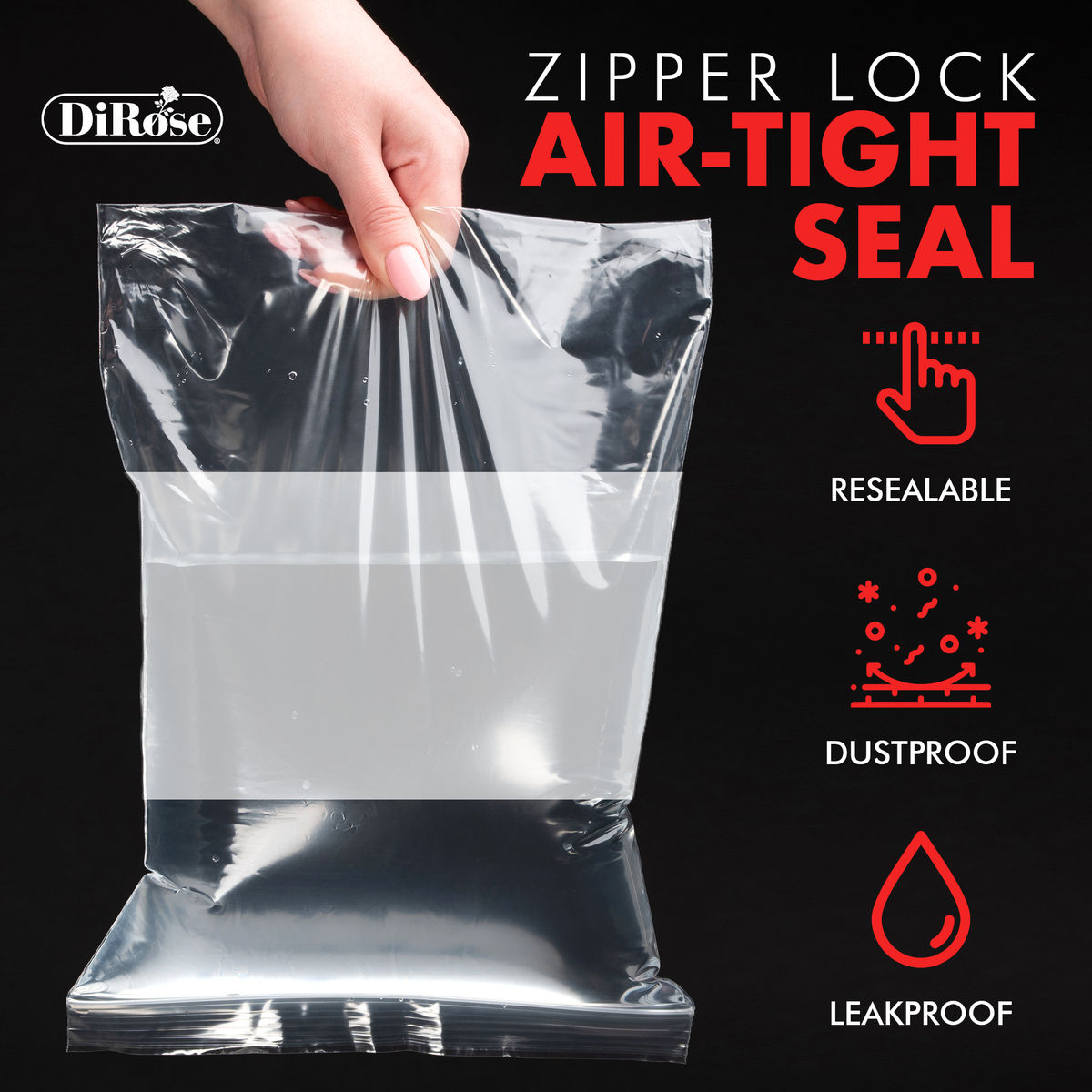 9×12, 4 Mil Reclosable Poly Bags with White Block For Writing - 5